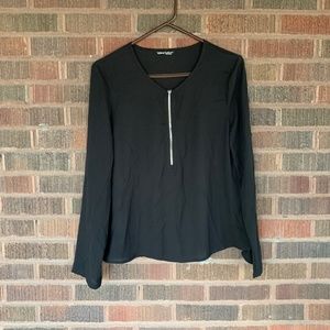 Black upscale long sleeve blouse